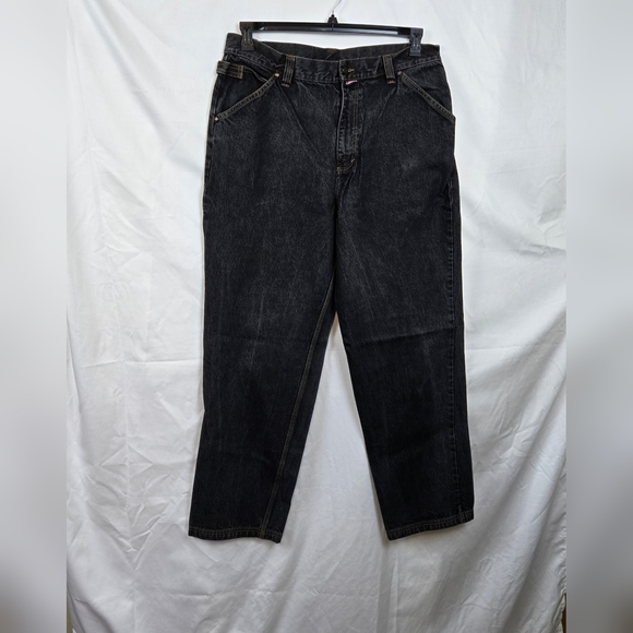 Willie Esco Duns Vintage Mens Y2K Black 5 Pocket Hip Hop Baggy Fit 90s Jeans 38W - Picture 1 of 11